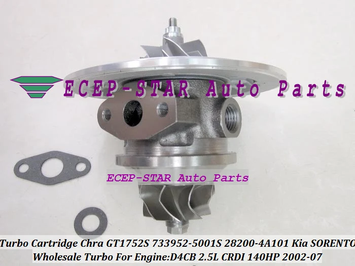 Turbo Cartridge CHRA GT1752S 733952-5001S 733952-0001 28200-4A101 733952 Turbocharger For KIA SORENTO D4CB 2.5L CRDI 2002-07 140HP  (1)