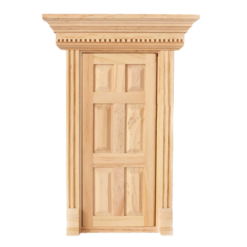 LCLL-1:12 Scale Wooden Fairy Front Door Dolls House Miniature Accessory