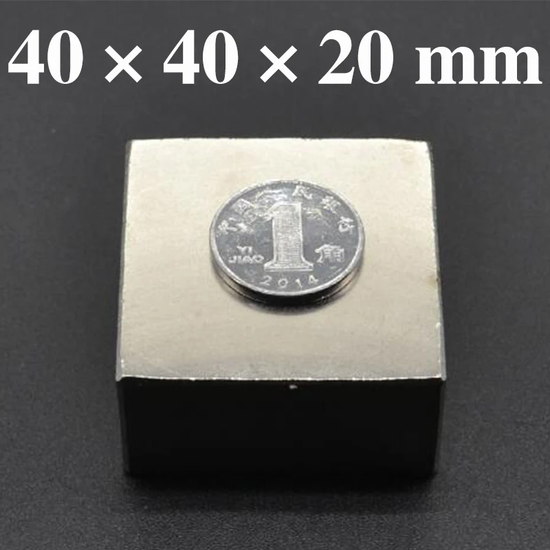 

HYSAMTA N45 1PCS block 40x40x20mm Super Powerful Strong Rare Earth Block NdFeB Magnet Neodymium Magnets 40x40x20 40*40*20