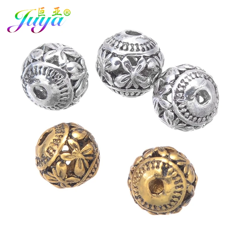 Juya 20 шт. DIY Полые бусины подвески антикварные золотистые/Серебристые бабочки для