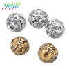 Juya 20pcs DIY Hollow Charm Beads Supplies Antique Gold/Silver Color Flower Butterfly Beads For Handmade Beadwork Jewelry Making ► Photo 1/6
