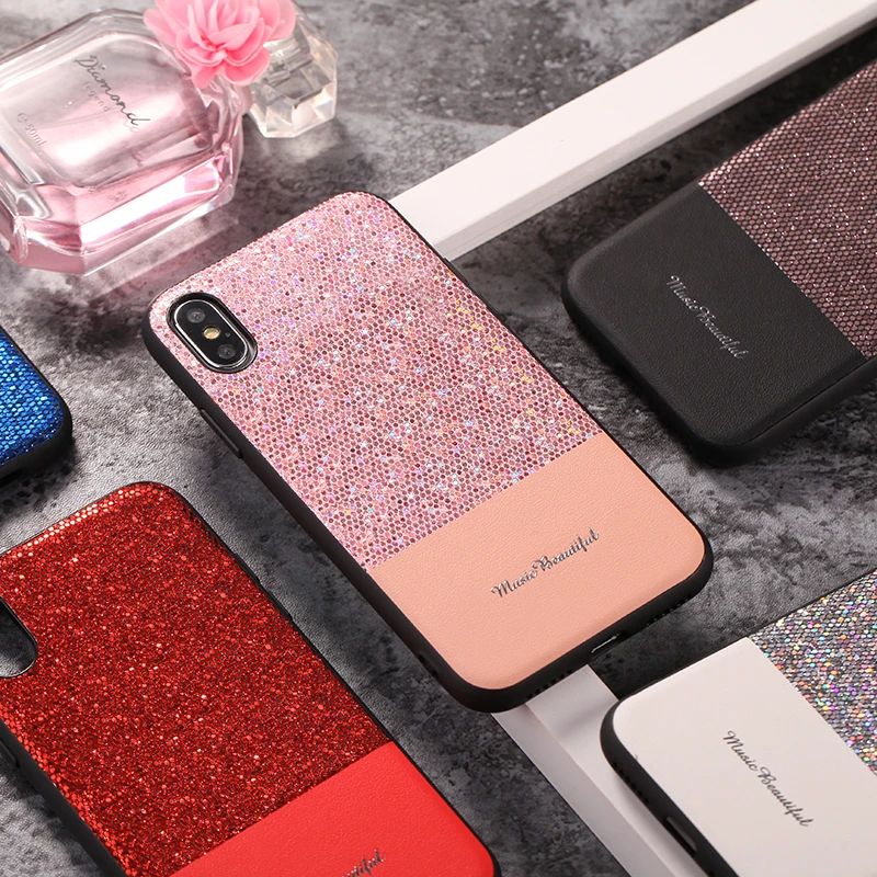 

Luxury Bling Diamond Case for iPhone 7 8 Plus X 6 6s Plus Soft Silicone shining Glitter Crystal Cover for iPhone 7 8 plus Coque