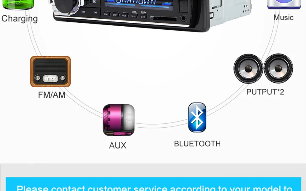 Bluetooth Autoradio 12V Car Stereo Radio FM Aux-IN Input Receiver SD USB In-dash 1 din Car MP3 Multimedia Player