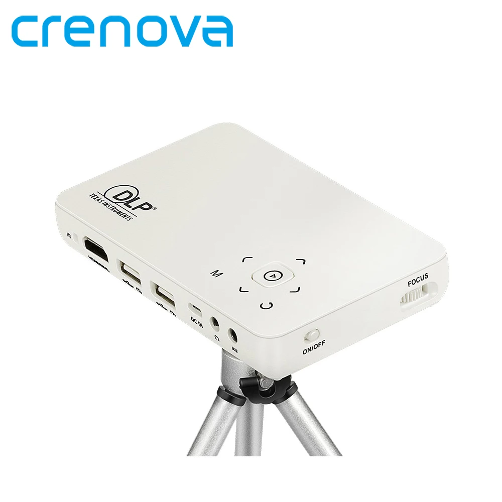 

CRENOVA DLP Projector For Home Theater Movie Video Projector With USB HDMI AV Portable Battery Beamer Proyector