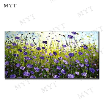 

Free Shipping Art Large Size Hand Painted Flowers Landscape Oil Painting on Canvas Wall Art Pictures For Living Room Home Decor