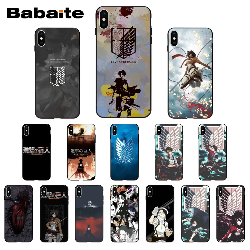 

Babaite Attack On Titan Black TPU Soft Phone Cover for iPhone Xr XsMax 8 7 6 6S Plus Xs X 5 5S SE 5C Cases11 11pro 11promax