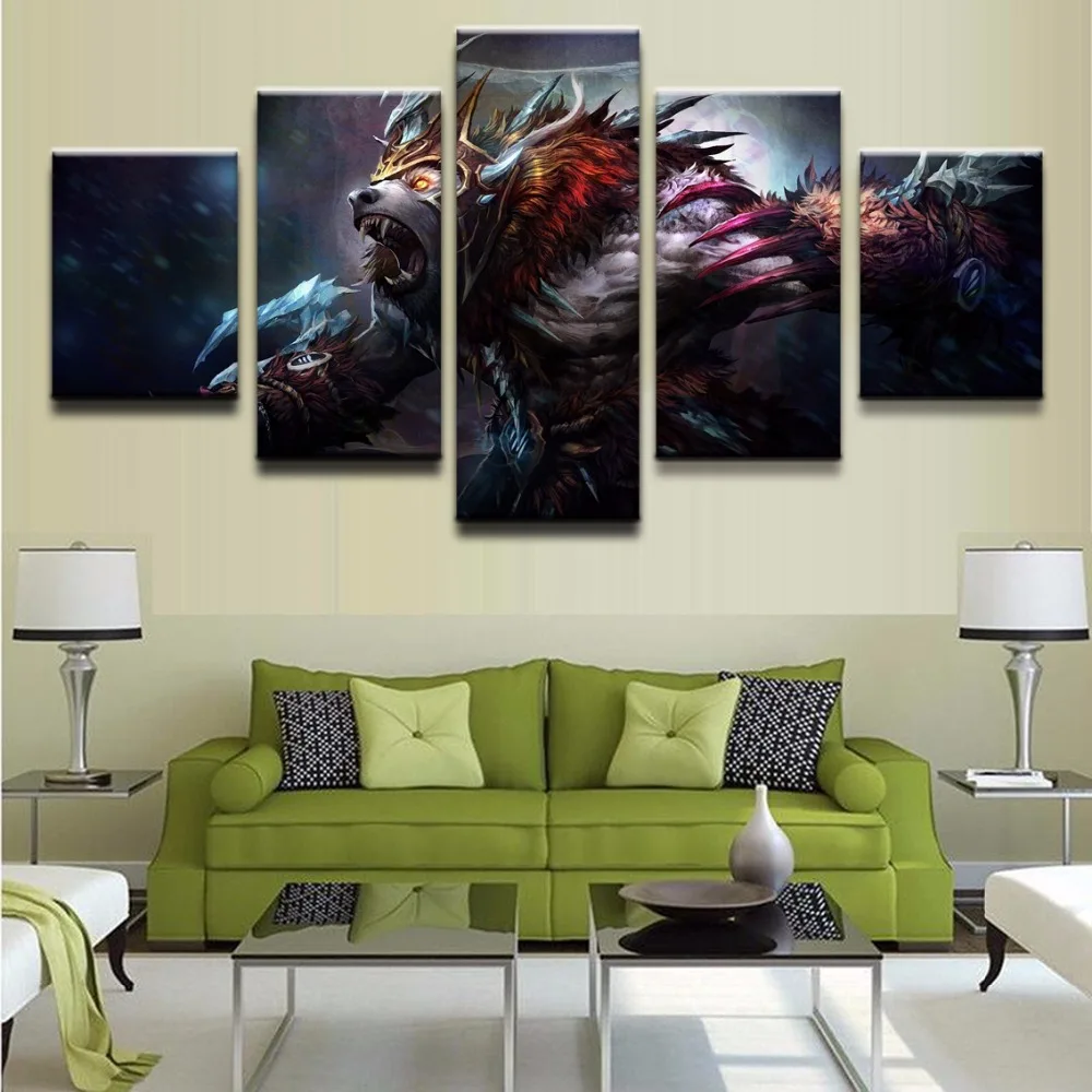 Painting Canvas Wall Art Modern HD Print Home Decor Picture DotA 2 Game 5 Piece Canvas Wall Art For