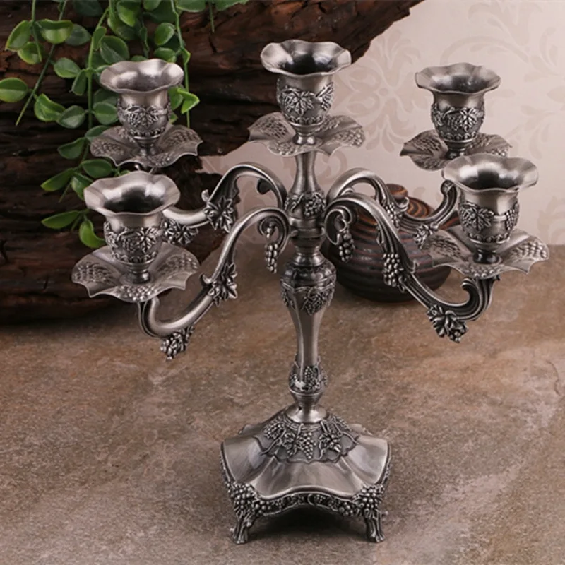 french home decor 5 arm silver candelabra baroque style vintage votive candle holder - Baroque Home Decor french home decor 5 arm silver candelabra baroque style vintage votive candle holder - Baroque Home Decor
