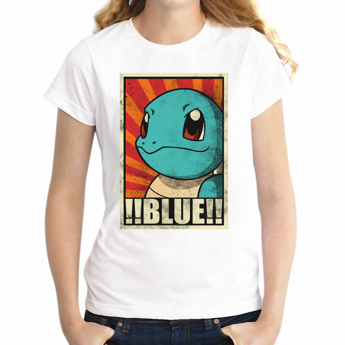 

Women's T Shirt Pokemon Squirtle Charmander Bulbasaur Funny Crossover Awesome Drawing Girl's Tee