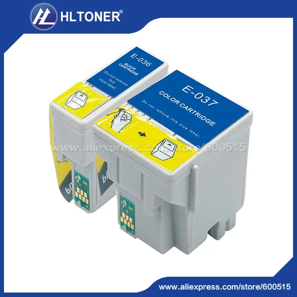 

2pcs/set Compatible ink cartridge T036 T037 for E Stylus C42UX C44UX C46 printer