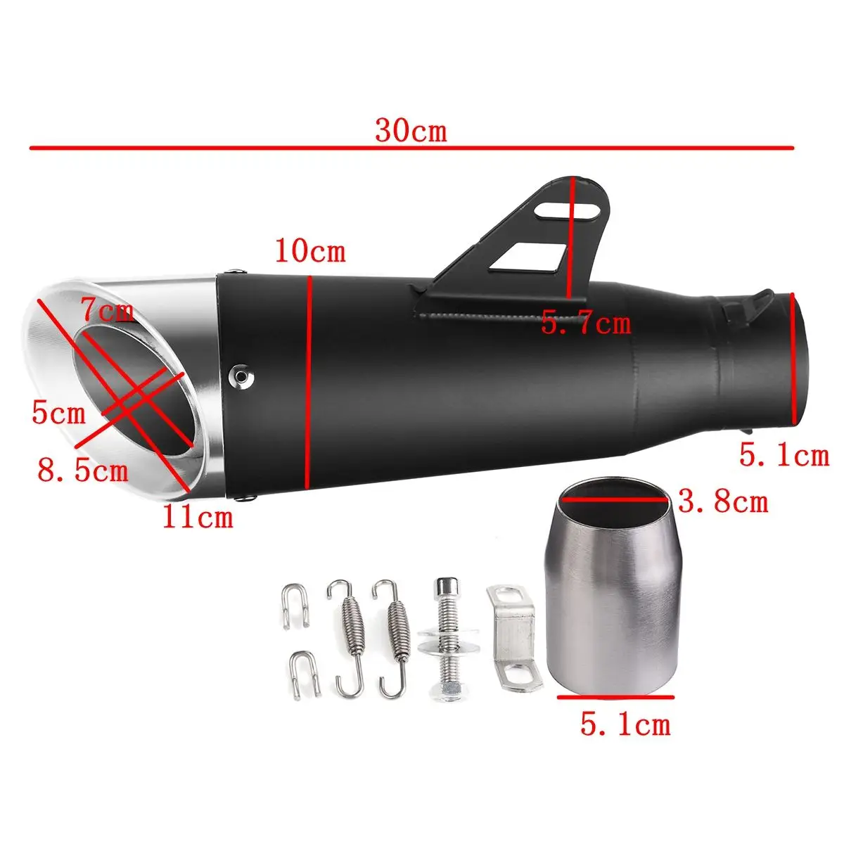 Stainless steel Double-deck 38-51mm Exhaust Muffler Tips Pipe for Kawasaki Honda