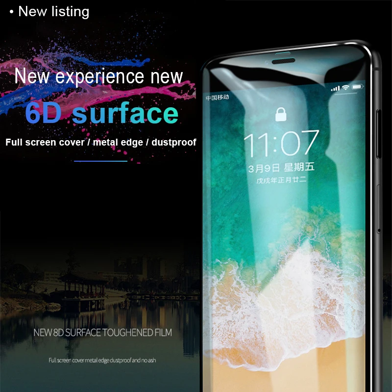 RZP 6D защита экрана с изогнутыми краями для iPhone 6 s Plus закаленное стекло Apple S металл +
