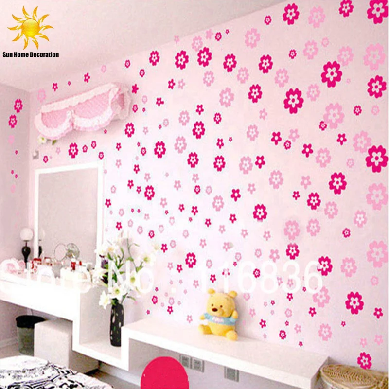 Holiday Sale 108 Flowers & 6 Butterfly DIY Removable Wall Sticker Decal home Bedroom Living/Wedding Room Kids Children Girls