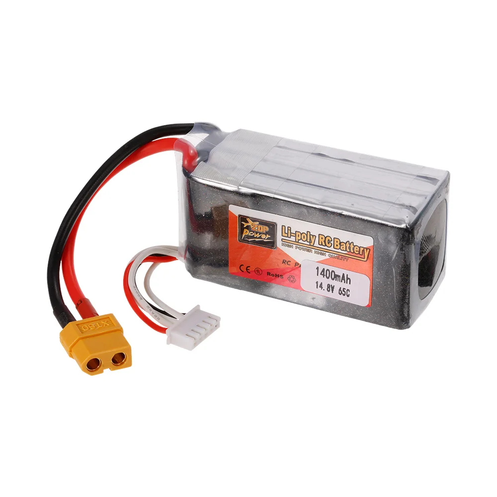 

ZOP Power 4S 14.8V 65C 45C 1400mAh 1500mAh 1800mAh XT60 Plug LiPo Battery for 180 210 250 F330 Racing Drone Quad RC Car Boat