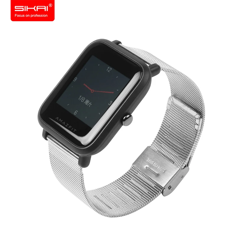 Ремешок для смарт часов SIKAI 20 мм из нержавеющей стали Xiaomi Amazfit Bip BIT PACE Lite Youth