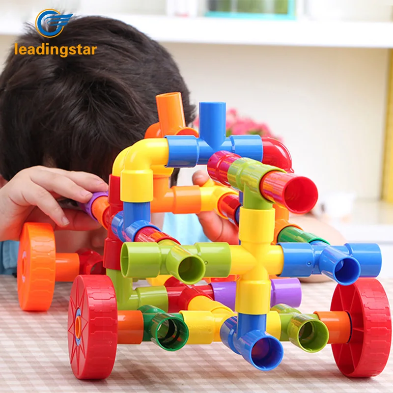 LeadingStar Children Educational Plastic Tube Waterpipe Pipeline Building Construction Toys Set