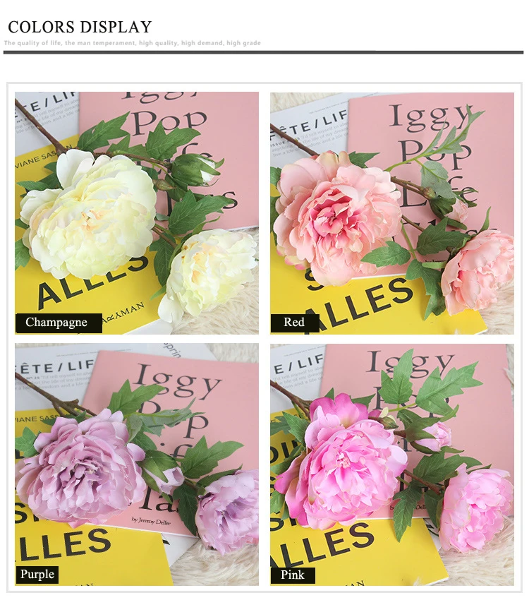 5 шт. пион розы поддельные цветы на стену в китайском стиле DIY Свадебные вечерние украшения для дома, офиса, отеля, стола искусственные пионы