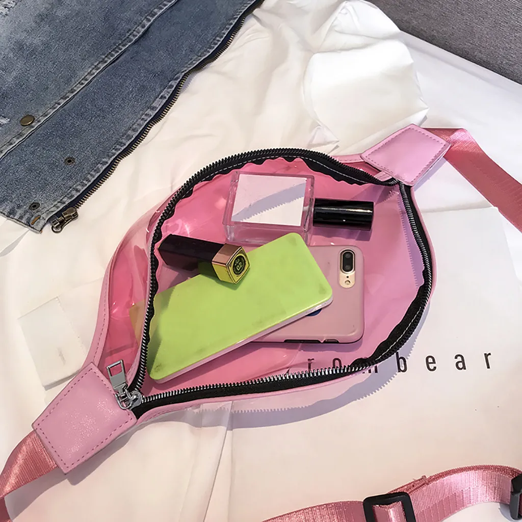 Голографические поясные сумки, женская поясная сумка, Женская поясная сумка, прозрачная нагрудная сумка, ПВХ водонепроницаемая сумка-мессенджер, розовая сумка для телефона#35