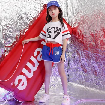 

Kids Hip Hop Costumes for Girls Jazz Ballroom Dance Clothes Performance Dancewear Stage Dancing Costumes Suits Outfits