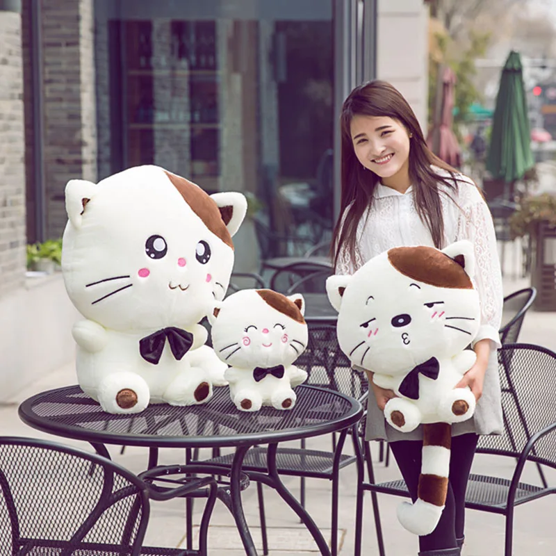 

45cm Plush Cat Toy Cute Big Head Cat Toy Animal Shape Pillow Kids Toys Smiling Cat Stuffed Plush Doll Gift for Girl High Quality