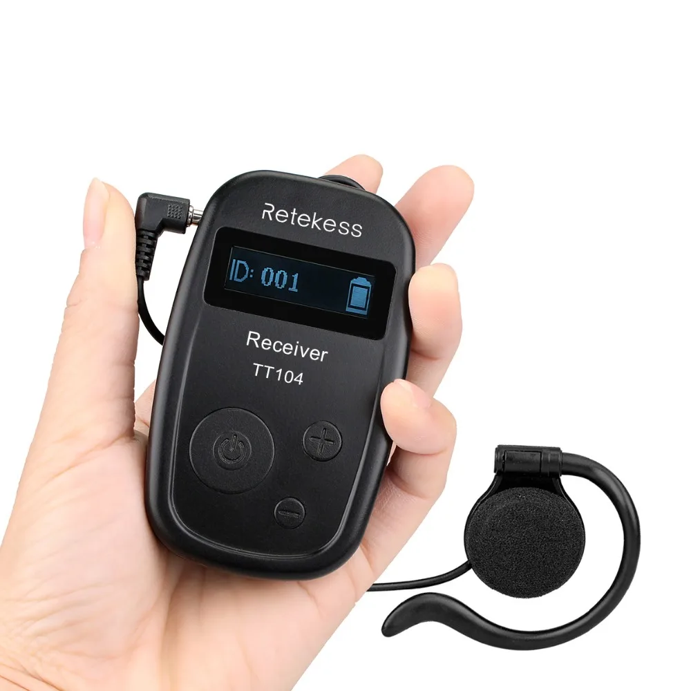 RETEKESS TT104 200 قنوات المحمولة UHF اللاسلكية لاستقبال مرشد سياحي نظام/المتزامن/اللاسلكية اجتماع/الكنيسة F9450A
