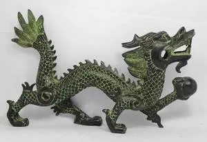 

CHINESE HANDWORK DRAGON OLD BRONZE STATUE fast ship