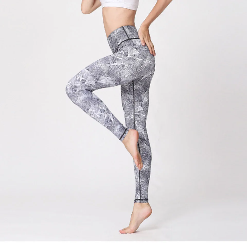 

4 Color Yoga Pants Women Sports Quick Dry Elastic Printed Yoga leggings Fitness Running Tights Sport Pants Compression Tights