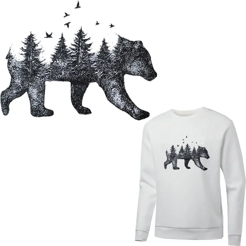 

annimal jungle bear iron patches for clothing stickers transfert thermocollants T-shirt hoodies diy patch vetement parches ropa
