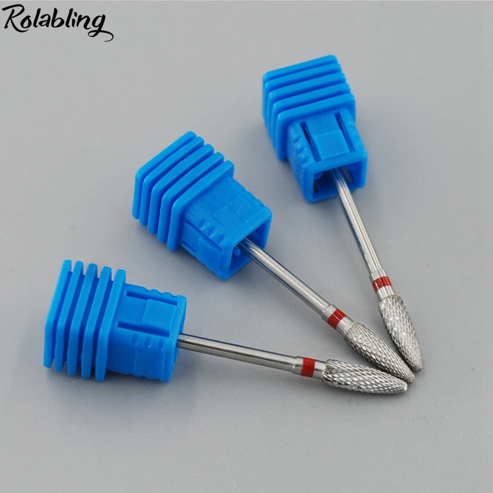  Rolabling 2pcs Milling Cutters Bullet Alloy Nail Drill Bits Electric Manicure Machine Nail Bit Cutt