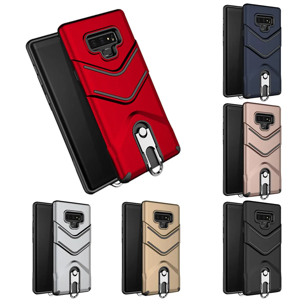 

Carabiner Keychain Soft TPU+PC Bracket Back Shell Phone Case Stand Cover For Samsung Galaxy Note 9