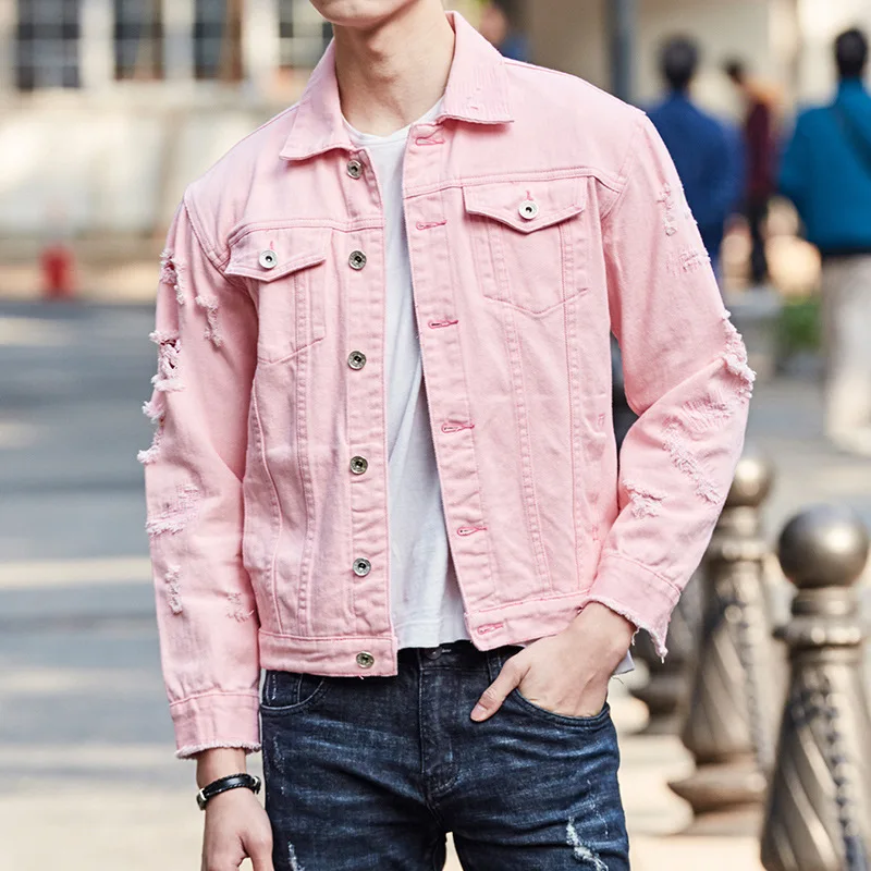 denim jacket pink colour