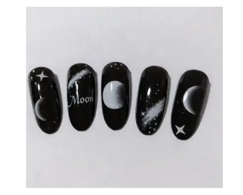 1 лист, лунный свет, стикеры 3D на ногти Nail Art, Луна, затмение, наклейки для ногтей, звездная ночь, наклейки для ногтей, мраморные украшения для ногтей