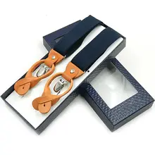 Верхние кожаные подтяжки модные пуговицы подтяжки Регулируемый эластичный двойной ремень Bretelles Y-Back ligas Tirantes 3,5*120 см