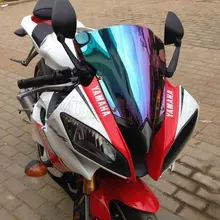 Moto parabrisas de pantalla para 2008, 2009, 2010, 2011, 2012, 2013, 2014, 2015 Yamaha 2016 YZF-R6 YZF 600 R6 Black Iridium
