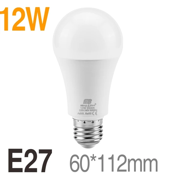 8 шт. светодиодный светильник AC220V лампа E27 E14 светодиодный лампочка 18 Вт 15 Вт 12 Вт 9 Вт 7 Вт 5 Вт 3 Вт умный IC чип Внутреннее освещение ампула Bombilla лампа - Испускаемый цвет: 12W E27 220V