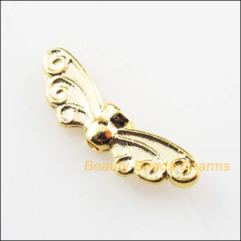 

New 12 New Animal Dragonfly Wings Charms Gold Color Spacer Beads 6.5x22mm