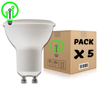 

Haruled Pack LED light bulbs GU10 6W Dimmable, 5 Units, Use Intensive, 100 lumens/watt, multi Color temperature