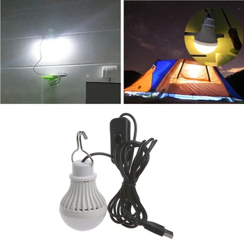 

Portable USB LED Light Bulb Switch LED Camping Lantern Tent Lighting 5W