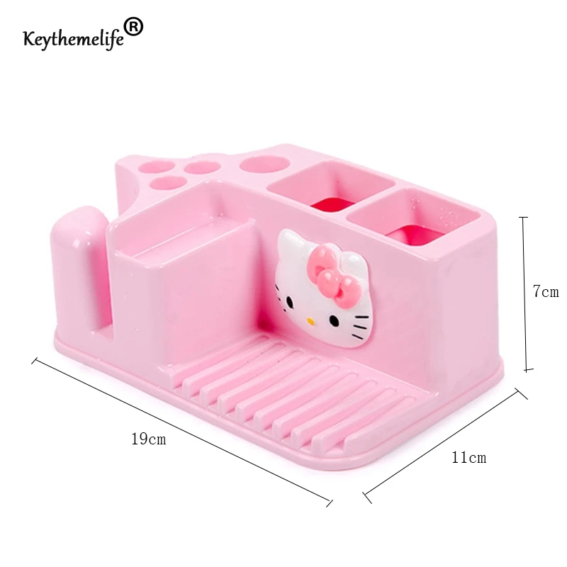 Cute Hello Kitty Cartoon Toothbrush Holder Bathroom Accessories Set Family Style Toothbrush Holder Storage Rack