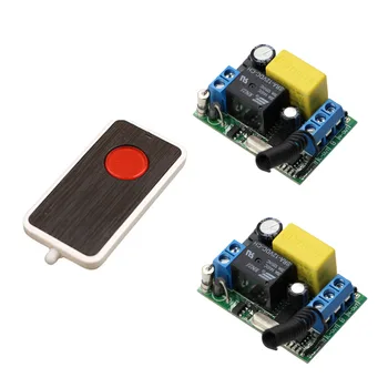 

AC 220V 10A Mini Size Wireless Remote Control Switch 2Pcs Relay Receiver + 1 Red Button Remote Transmitter 315/433.92 MHZ