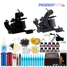 Профессиональный набор татуировки 10 цветов пигментные наборы чернил татуировки 2 набор приборов lcd блок питания, ИГЛЫ Перманентный макияж Набор Татуировок