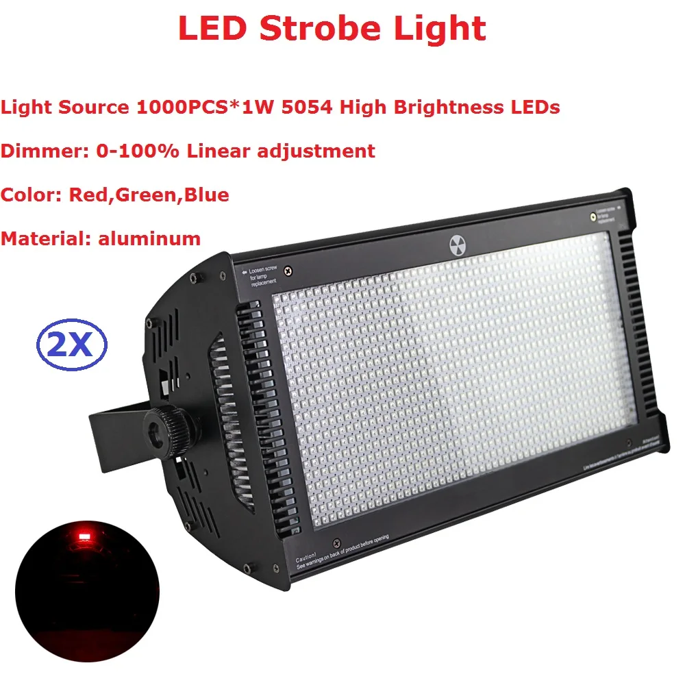 

2Pcs/Lot Carton Package 1000W RGB LED Strobe Light 3 Colors Atomic 1000Pcs LED Strobe Lighting Stage Party Wedding Music Active