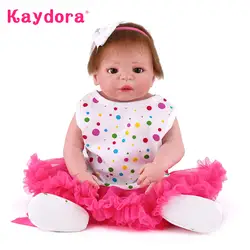 Kaydora 55 см полный Средства ухода за кожей силиконовые возрождается платье принцессы Куклы Игрушечные лошадки 22 дюйм(ов) Куклы для Обувь для