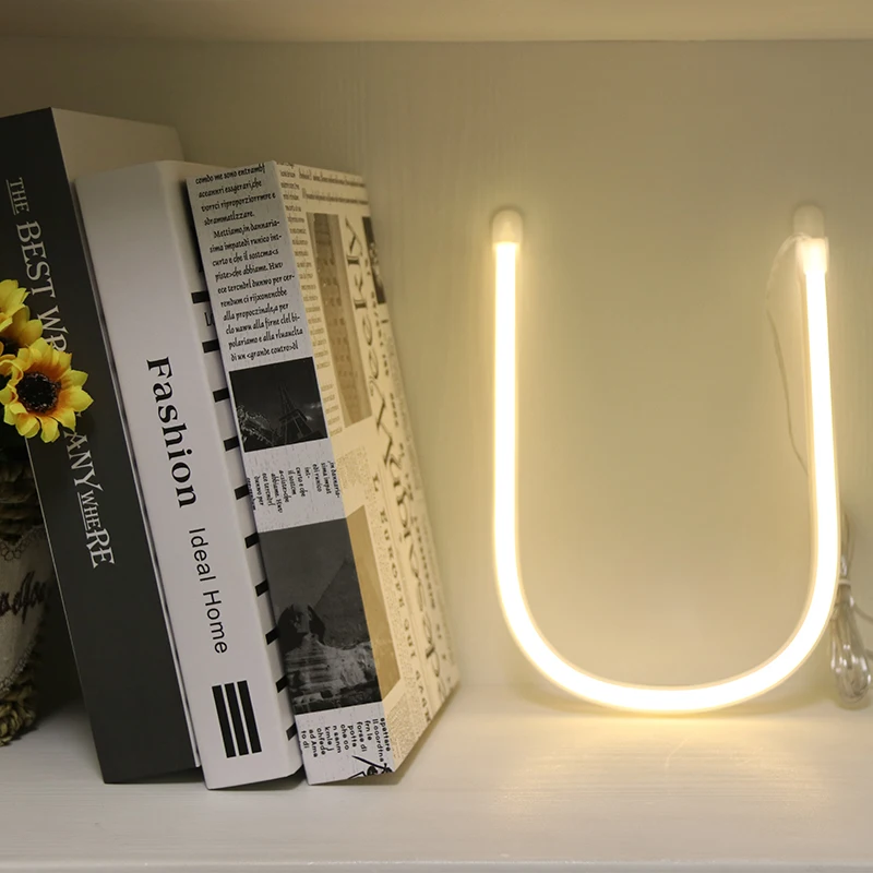 

Neon Alphabet U Lamp 26 Letters LED Night Light For Birthday Wedding Party Bedroom Wall Hanging Decor