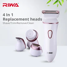 4 в 1 Для женщин Эпилятор Riwa аккумуляторная машинка для стрижки волос гладкой станок для бритья Водонепроницаемый Леди тела Обрезка волос эпиляция удаление
