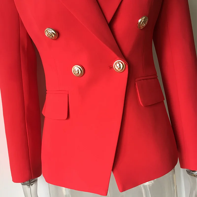 Hot Product HarleyFashion European American Women Casual Blazer Double Breasted High Quality Plus Size Red Blazers