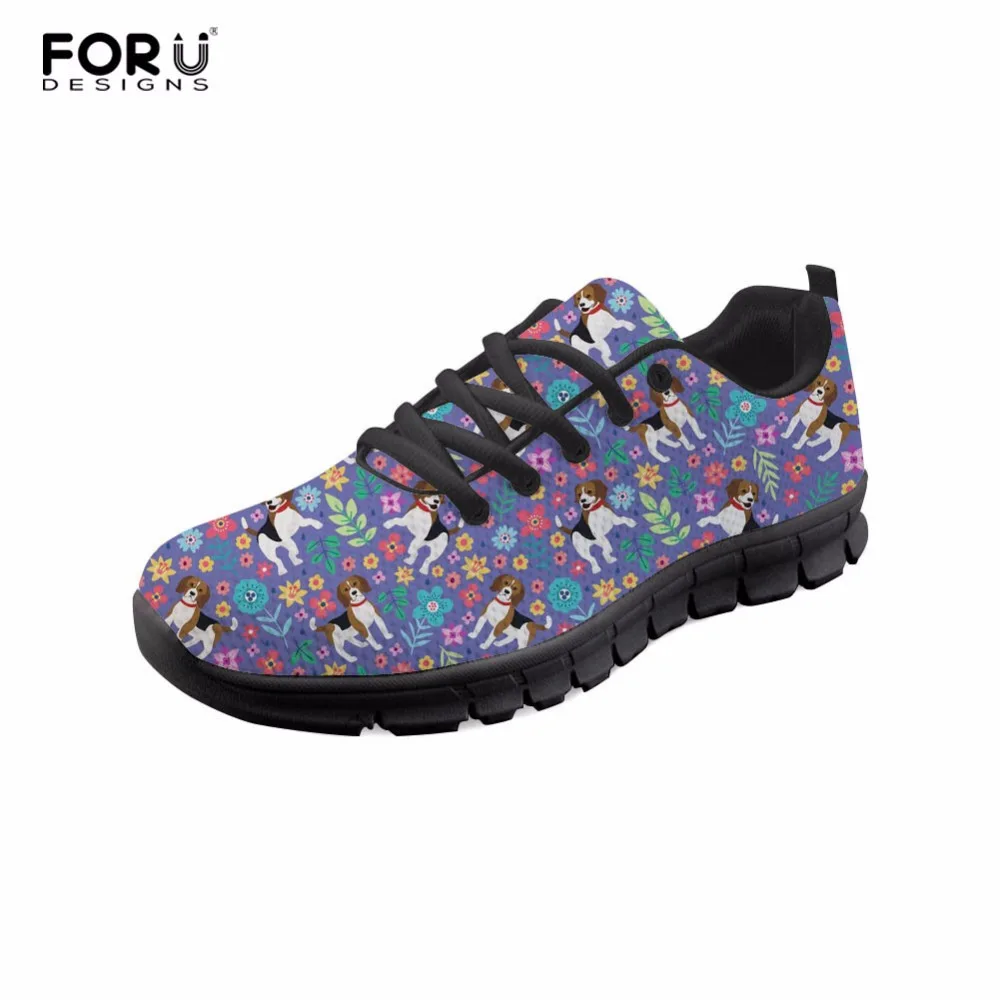 

FORUDESIGNS Beagle Women Lace up Shoes 2018 Hot Fashion Light Mesh Breathable Casual Shoes Woman tenis feminino Women Sneakers