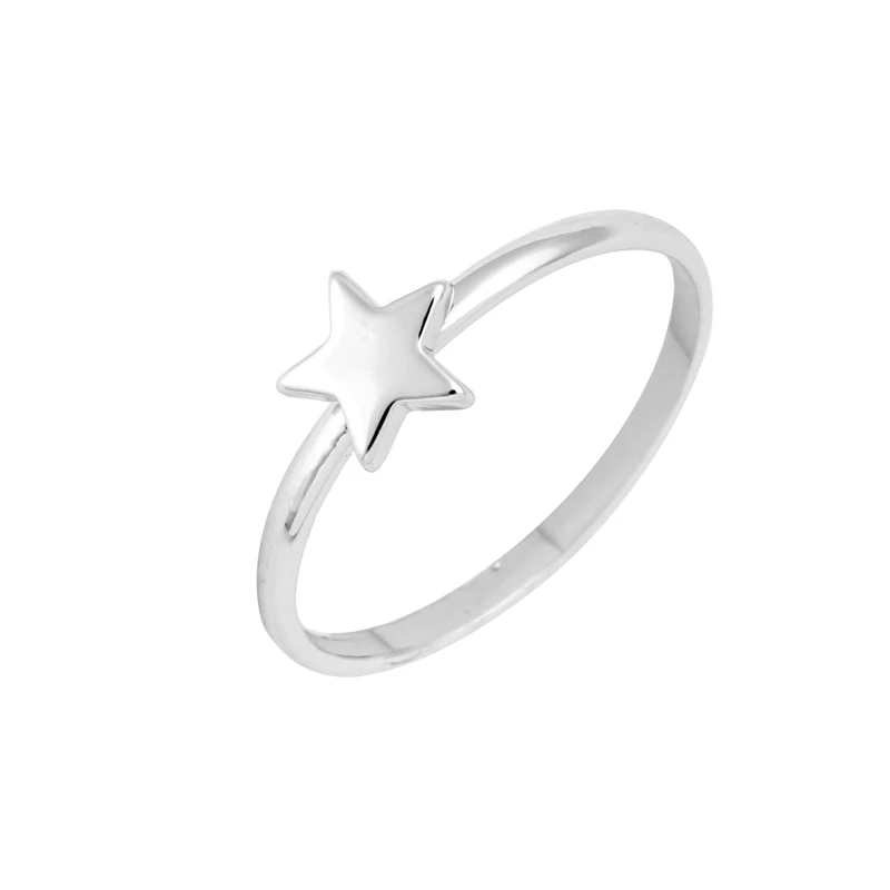 Jisensp, новинка, модное мини милое кольцо в виде звезды, нержавеющая сталь, крошечная звезда, кольца для женщин, ювелирные изделия для девочек, подарок на день рождения - Цвет основного камня: silver ring