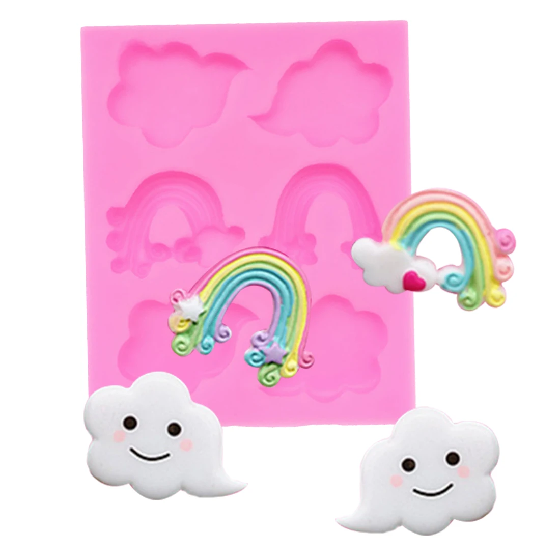 

2018 3D Sugarcraft DIY Cake Decorating Tools Rainbow Cloud Shape Fondant Cutter Cake Tools Cookie Biscuit Cake Mold Mould Craft
