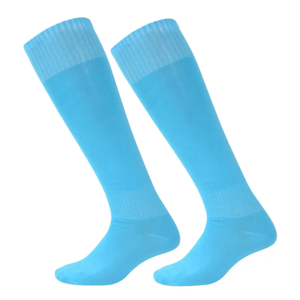 Детские однотонные гольфы для мальчиков тонкие футбольные носки выше колена из хлопка и полиэстера свободный размер, осенне-зимние гетры 23,5x44 см - Цвет: 04
